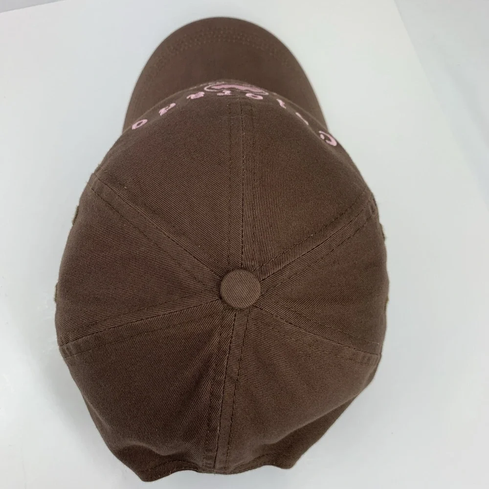 Pikes Peak Colorado Hat Brown Pink Adjustable Strapback OSFM Baseball Cap